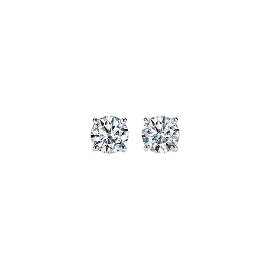 Four-Prong Moissanite Stud Earrings in 925 Sterling Silver