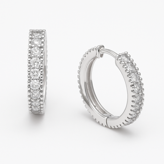 Eternal Hoops – Moissanite Wedding Earrings in 925 Sterling Silver