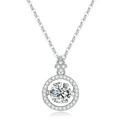 Eternal Charm Necklace – Dancing Moissanite in 925 Sterling Silver