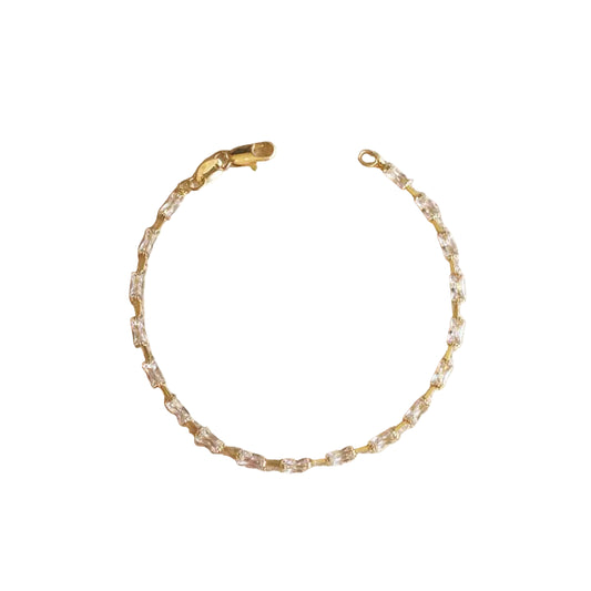 18k Gold Filled Sideway Baguette Tennis Bracelet