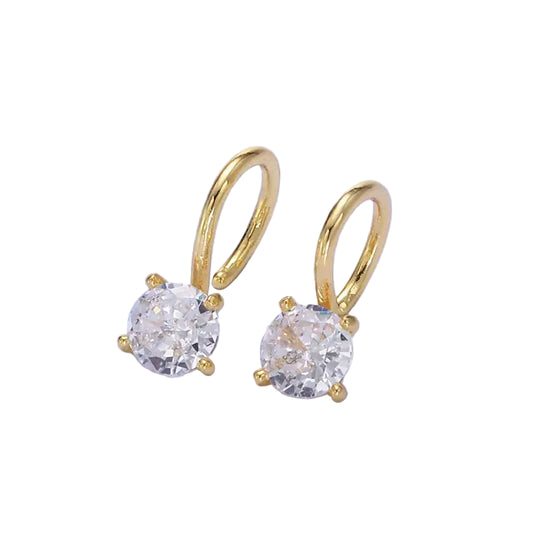14K Gold Filled Clear CZ Minimalist Ear Cuff Earrings