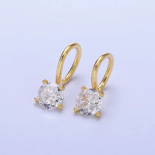 14K Gold Filled Clear CZ Minimalist Ear Cuff Earrings