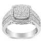 Aurora Diamond Cluster Ring – 10K White Gold, 1.0ct