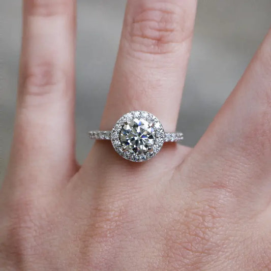Silver 1.2CT 7.0MM Moissanite Ring - Classic Look