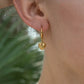 18K Gold Pvd Stainless Steel Heart Pendant Hoop Earrings