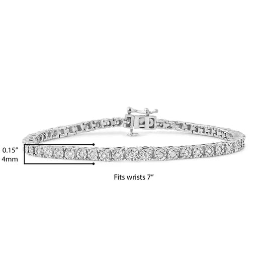 Celeste Diamond Tennis Bracelet – Sterling Silver, 1.0ct, 7