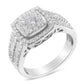 Aurora Diamond Cluster Ring – 10K White Gold, 1.0ct