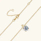 Solitaire Moissanite Pendant Necklace in 925 Sterling Silver