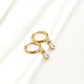 Waterproof Diamond Hoops - Diamond Charm Hoop Earrings