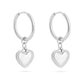 18K Gold Pvd Stainless Steel Heart Pendant Hoop Earrings