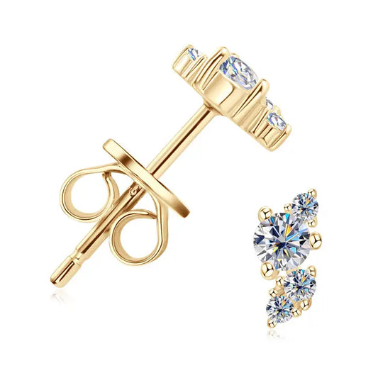 Moissanite Wedding Stud Earrings in 925 Sterling Silver