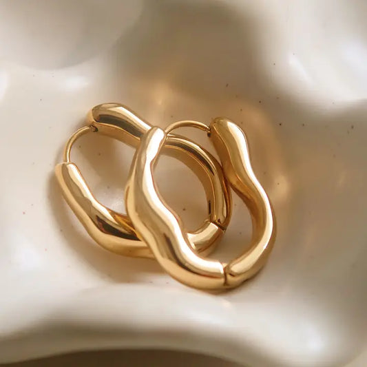 Darcy 18K Gold Non-Tarnish Oval Hoop Earring
