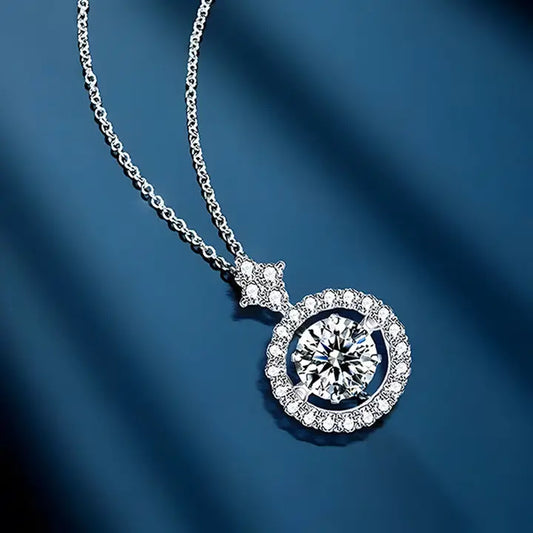 Eternal Charm Necklace – Dancing Moissanite in 925 Sterling Silver