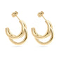 18K Gold PVD Stainless Steel Statement Huggie Hoop Earrings / ERJ0038