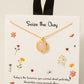 Aurora Disc Necklace – Gold Dipped Stone Pendant