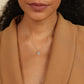 925 Silver Rhodium-Plated Necklace, Created White Moissanite