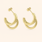 18K Gold PVD Stainless Steel Statement Huggie Hoop Earrings / ERJ0038