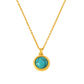 Aurora Disc Necklace – Gold Dipped Stone Pendant