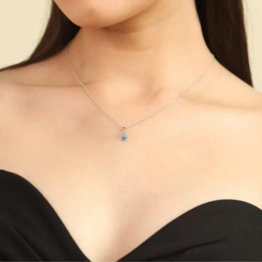 925 Silver Rhodium-Plated Necklace, Created White Moissanite