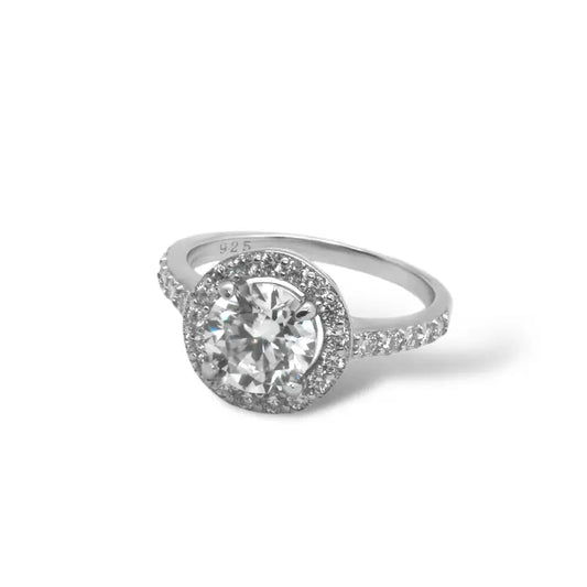 Silver 1.2CT 7.0MM Moissanite Ring - Classic Look