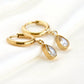 Waterproof Diamond Hoops - Diamond Charm Hoop Earrings