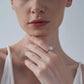 Moissanite Halo Engagement Band Ring in 925 Sterling Silver