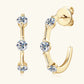 Moissanite C Hoop Wedding Earrings in 925 Sterling Silver