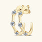 Moissanite C Hoop Wedding Earrings in 925 Sterling Silver