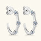 Moissanite C Hoop Wedding Earrings in 925 Sterling Silver